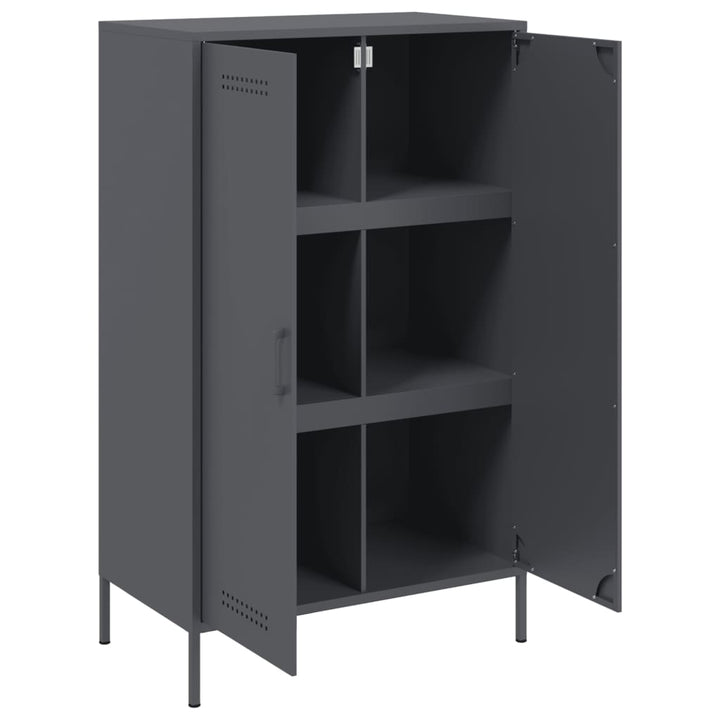 højskab 68x39x113 cm stål antracitgrå
