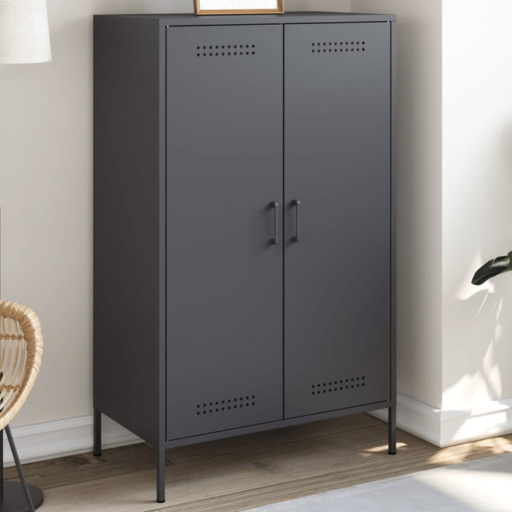 højskab 68x39x113 cm stål antracitgrå
