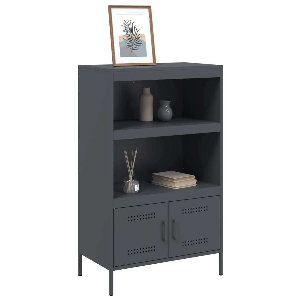 højskab 68x39x113 cm stål antracitgrå