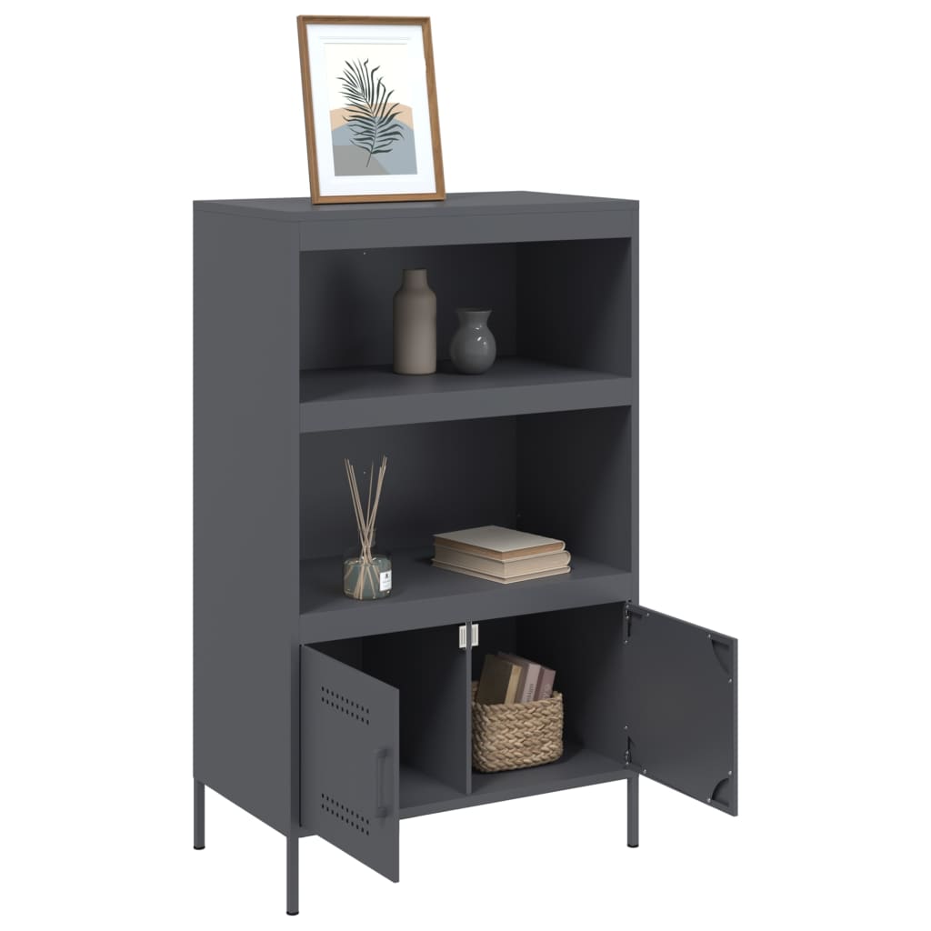 højskab 68x39x113 cm stål antracitgrå