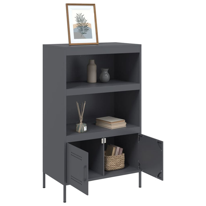 højskab 68x39x113 cm stål antracitgrå
