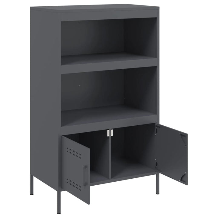 højskab 68x39x113 cm stål antracitgrå