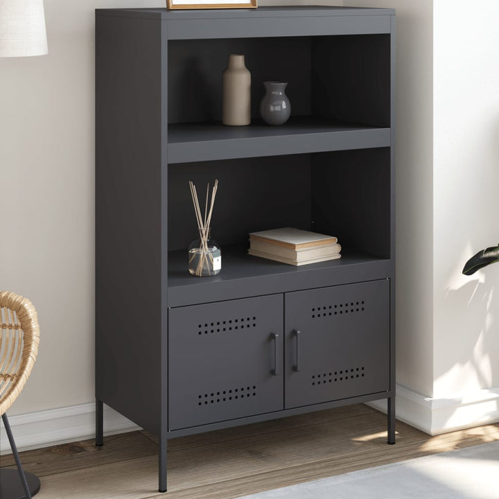 højskab 68x39x113 cm stål antracitgrå