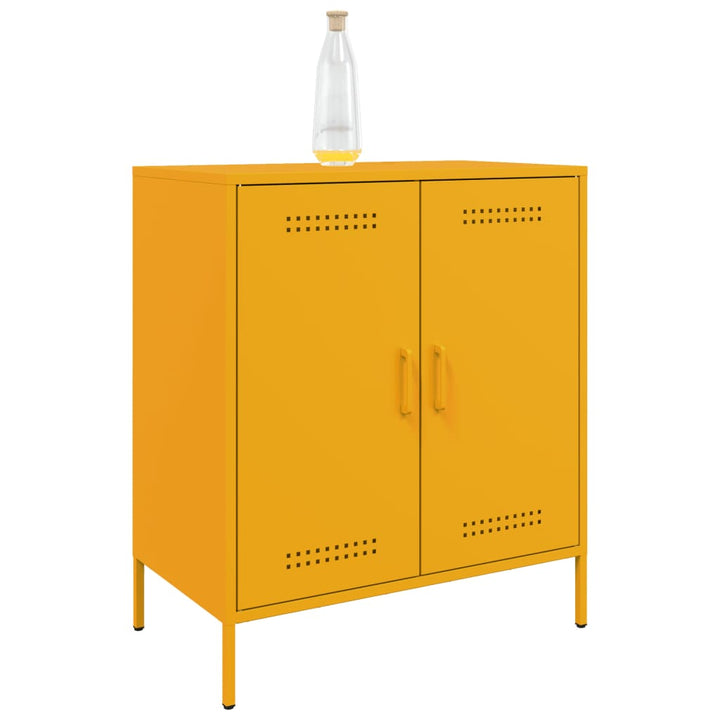 skab 68x39x79 cm stål sennepsgul