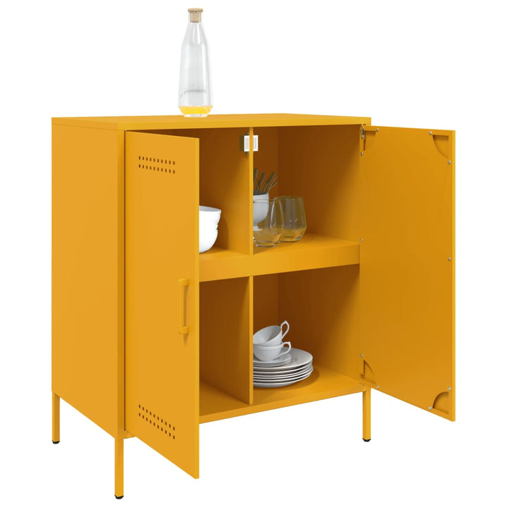 skab 68x39x79 cm stål sennepsgul