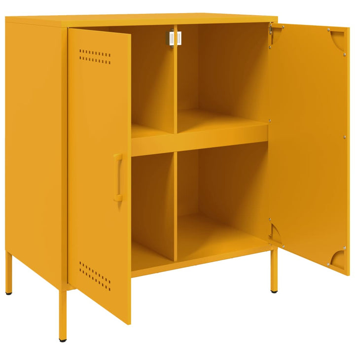 skab 68x39x79 cm stål sennepsgul