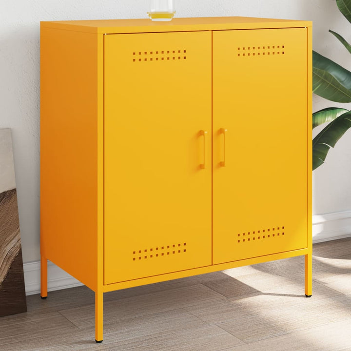 skab 68x39x79 cm stål sennepsgul