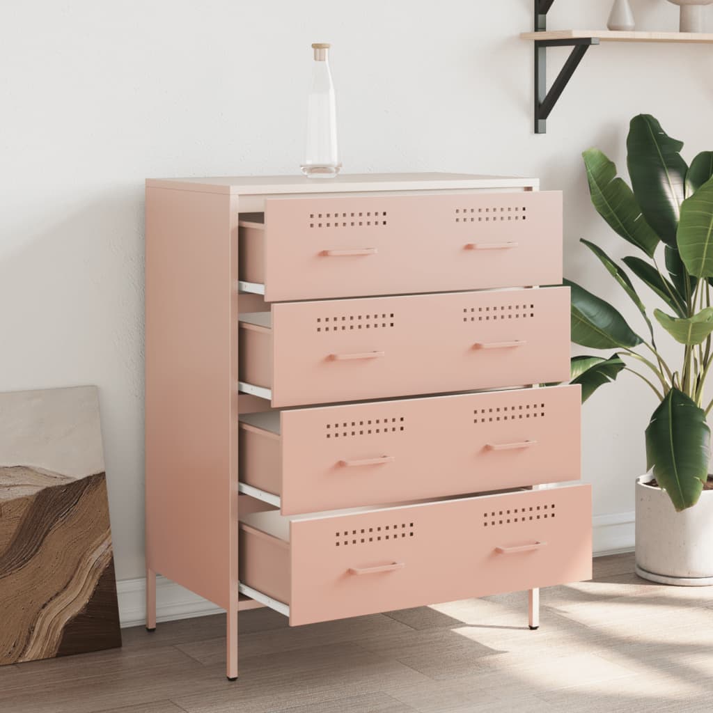 skab 68x39x89 cm stål lyserød