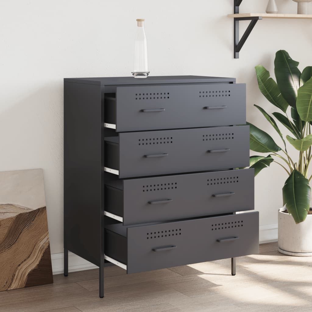 skab 68x39x89 cm stål antracitgrå