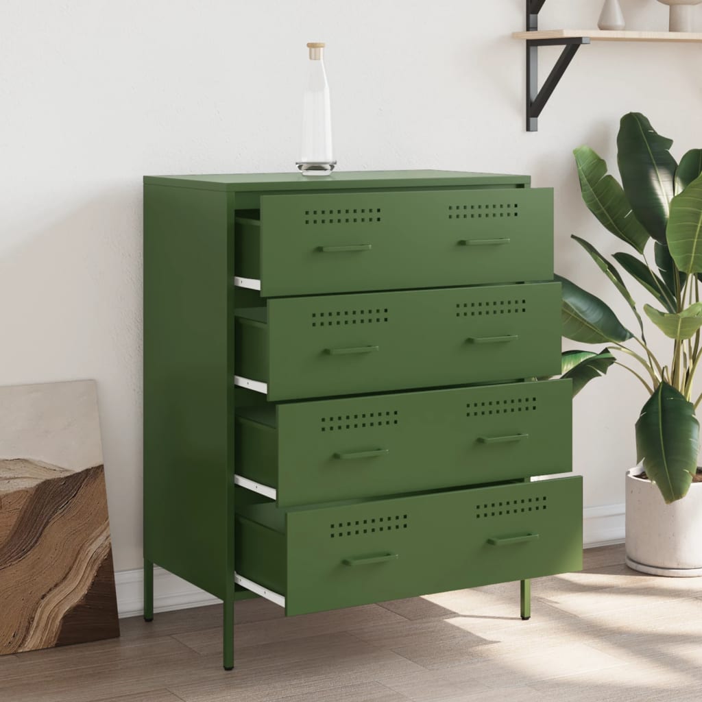 skab 68x39x89 cm stål olivengrøn