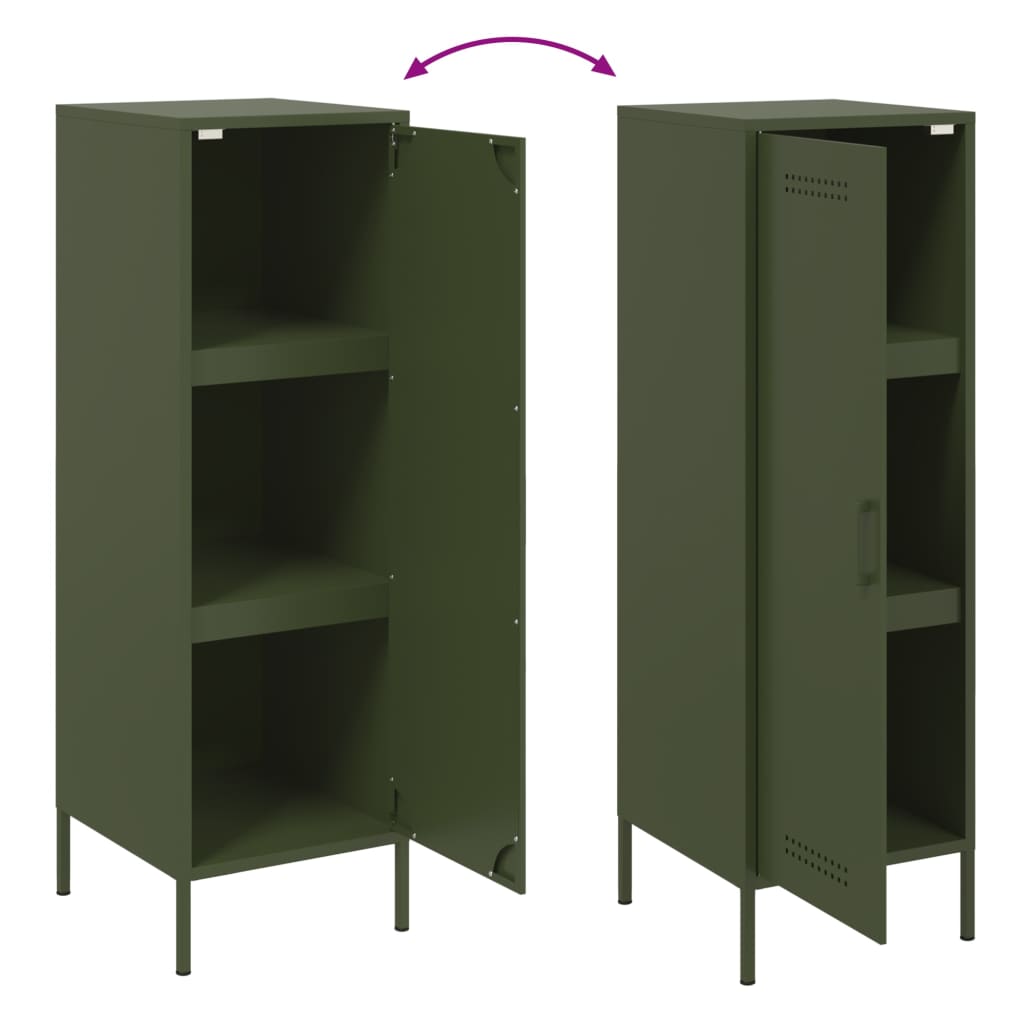 skab 36x39x113 cm stål olivengrøn