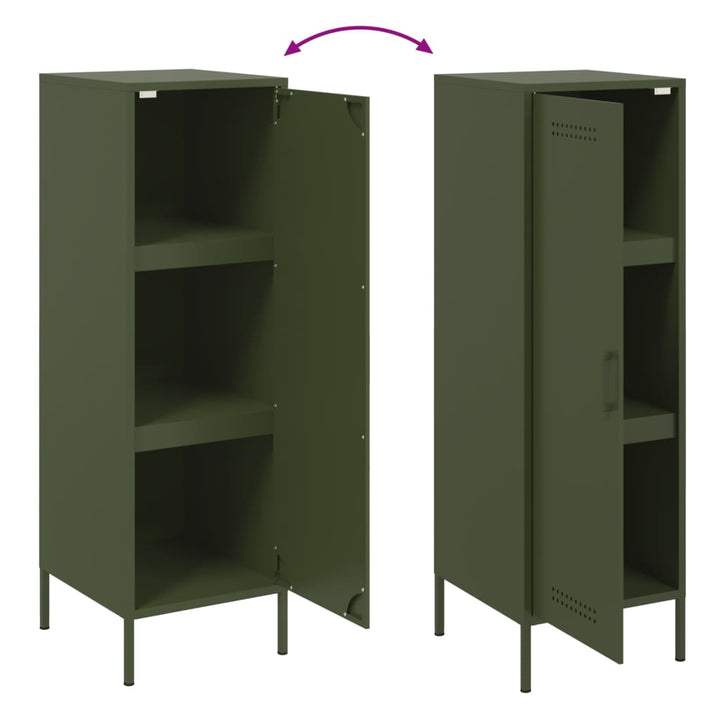 skab 36x39x113 cm stål olivengrøn