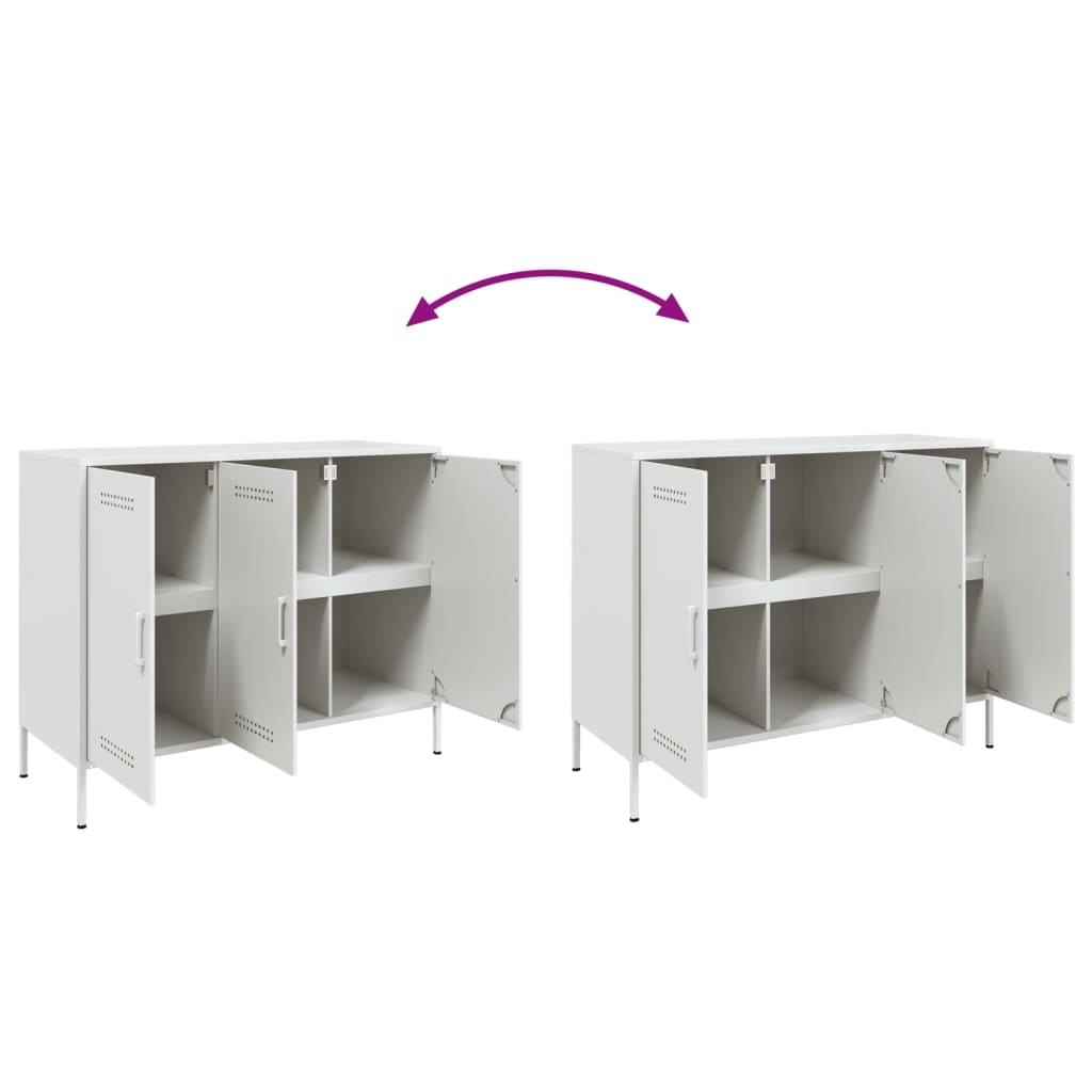skab 100,5x39x79 cm stål hvid
