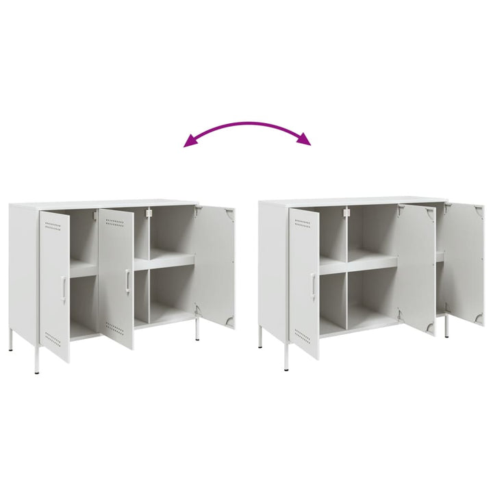 skab 100,5x39x79 cm stål hvid