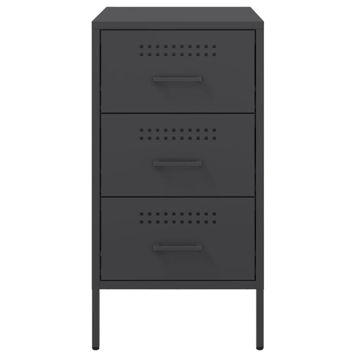 sengeborde 2 stk. 36x39x68 cm stål sort