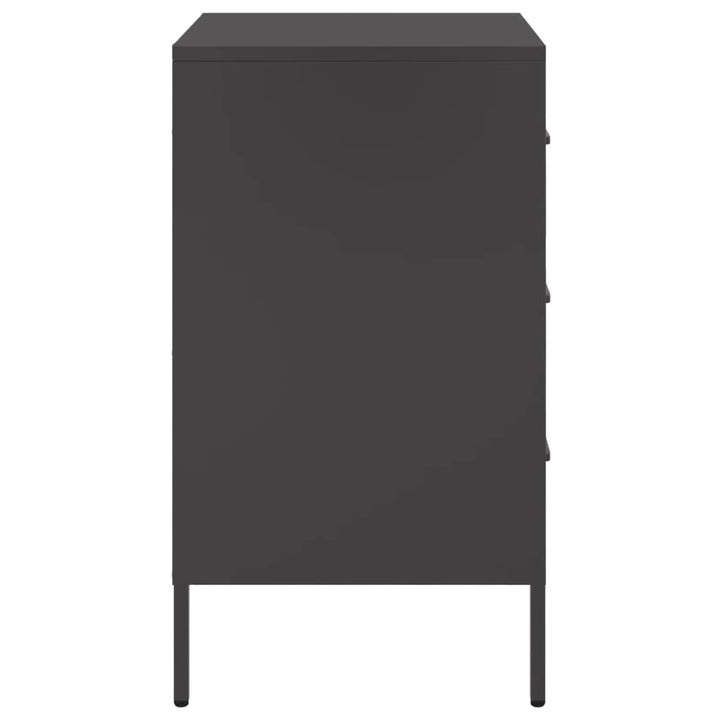 sengeborde 2 stk. 36x39x68 cm stål sort