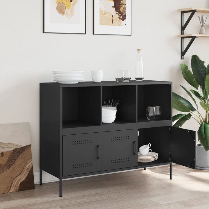 skab 100,5x39x79 cm stål sort