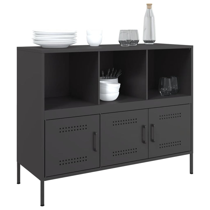 skab 100,5x39x79 cm stål sort