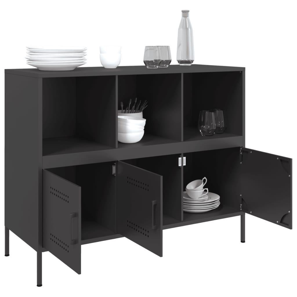 skab 100,5x39x79 cm stål sort