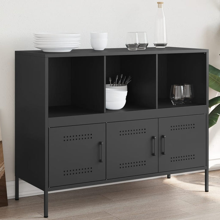 skab 100,5x39x79 cm stål sort