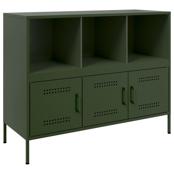 skab 100,5x39x79 cm stål olivengrøn
