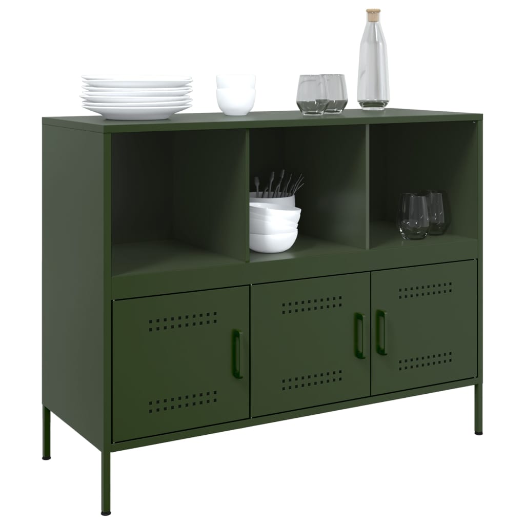skab 100,5x39x79 cm stål olivengrøn