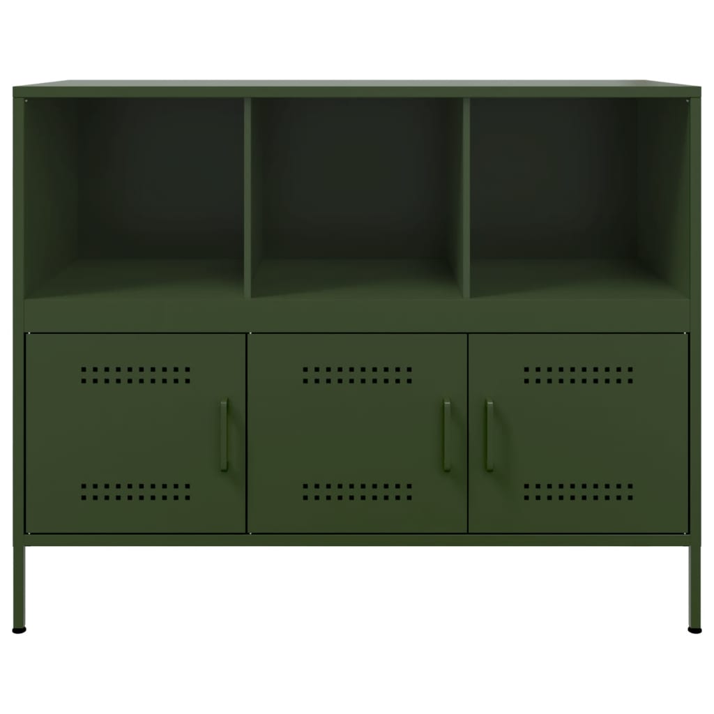 skab 100,5x39x79 cm stål olivengrøn