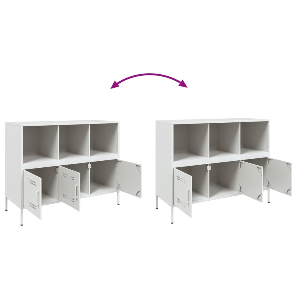 skab 100,5x39x79 cm stål hvid