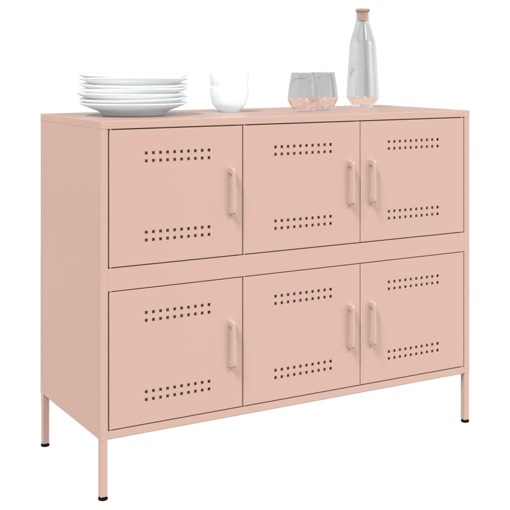 skab 100,5x39x79 cm stål lyserød