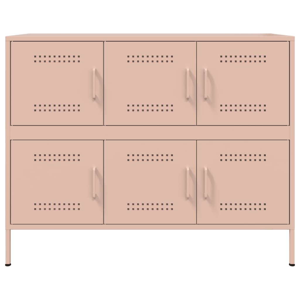 skab 100,5x39x79 cm stål lyserød