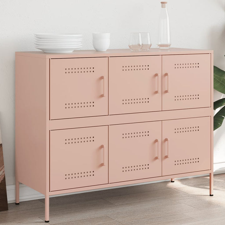 skab 100,5x39x79 cm stål lyserød