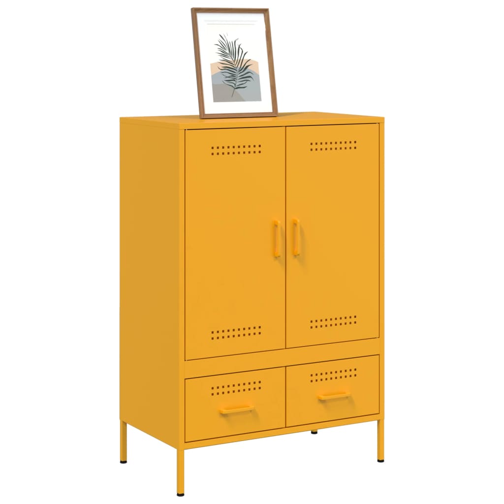 højskab 68x39x101,5 cm stål sennepsgul