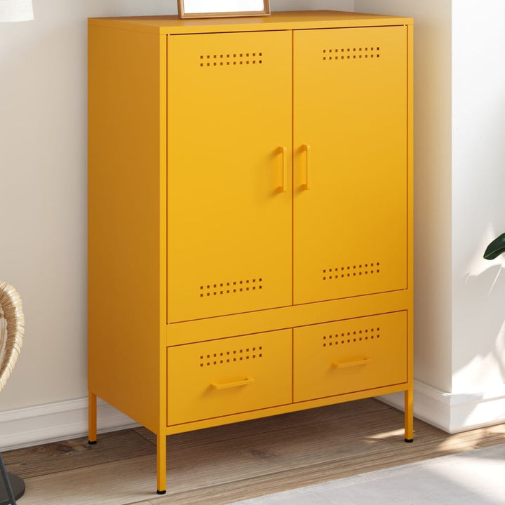 højskab 68x39x101,5 cm stål sennepsgul