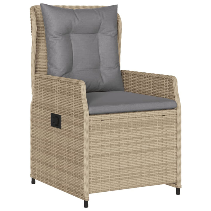 bistrosæt til haven 3 dele med hynder polyrattan beige