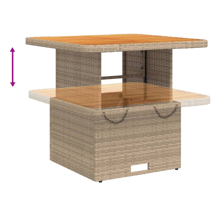 bistrosæt til haven 3 dele med hynder polyrattan beige