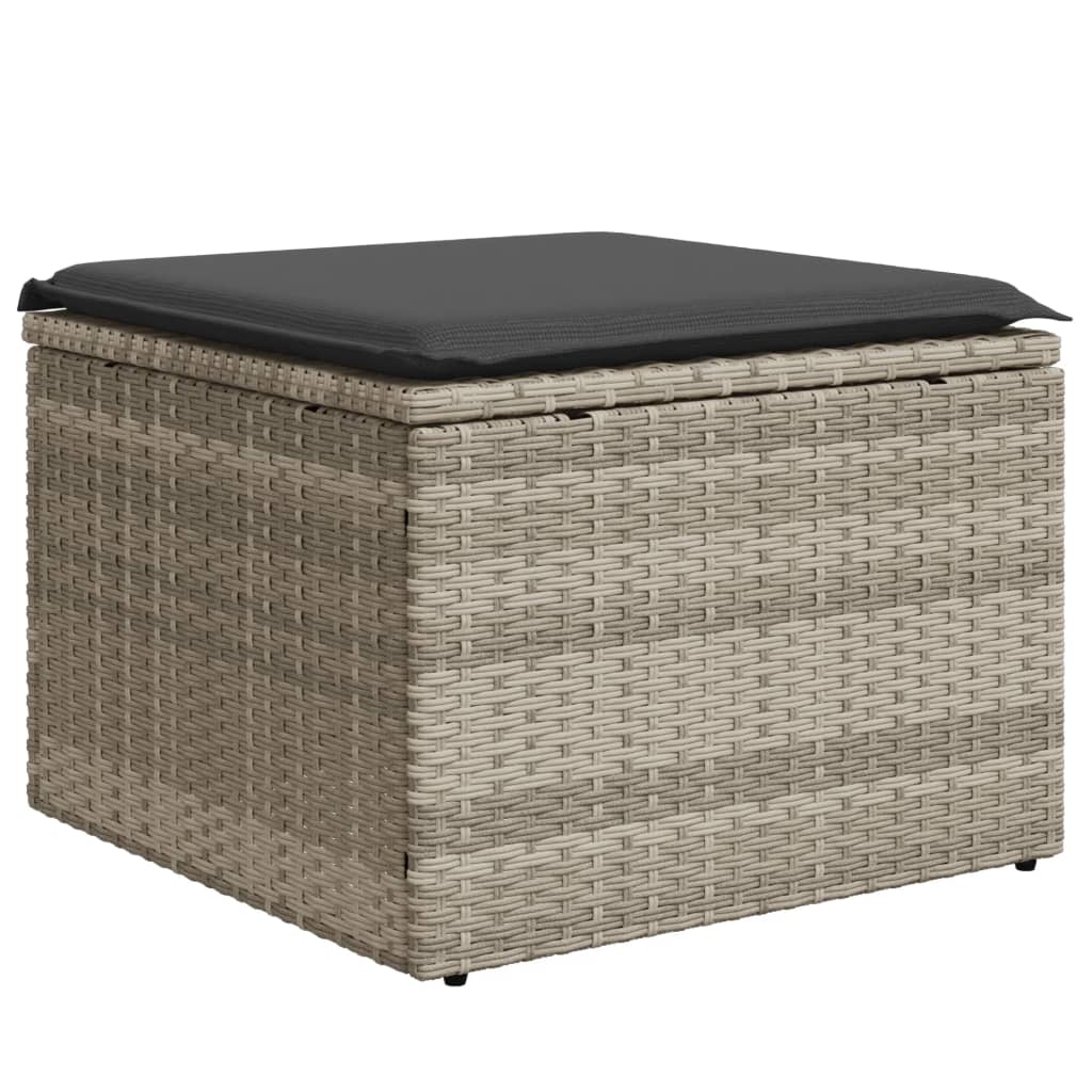 sofasæt til haven 6 dele med hynder polyrattan lysegrå