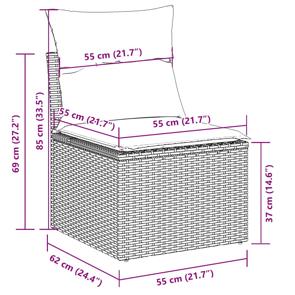 sofasæt til haven 5 dele med hynder polyrattan beige