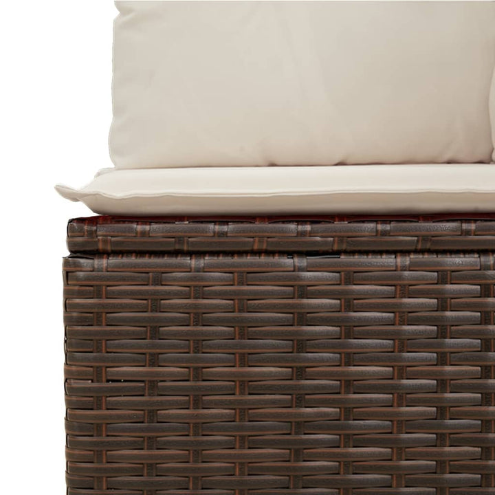 sofasæt til haven 7 dele med hynder polyrattan brun