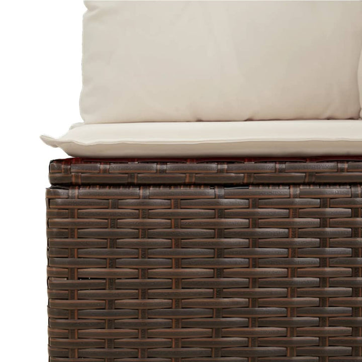 sofasæt til haven 7 dele med hynder polyrattan brun