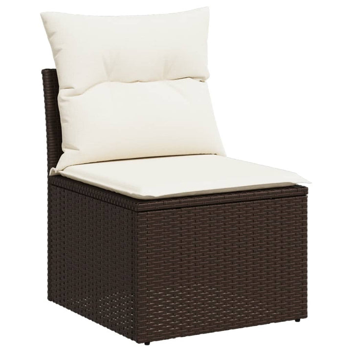 sofasæt til haven 7 dele med hynder polyrattan brun