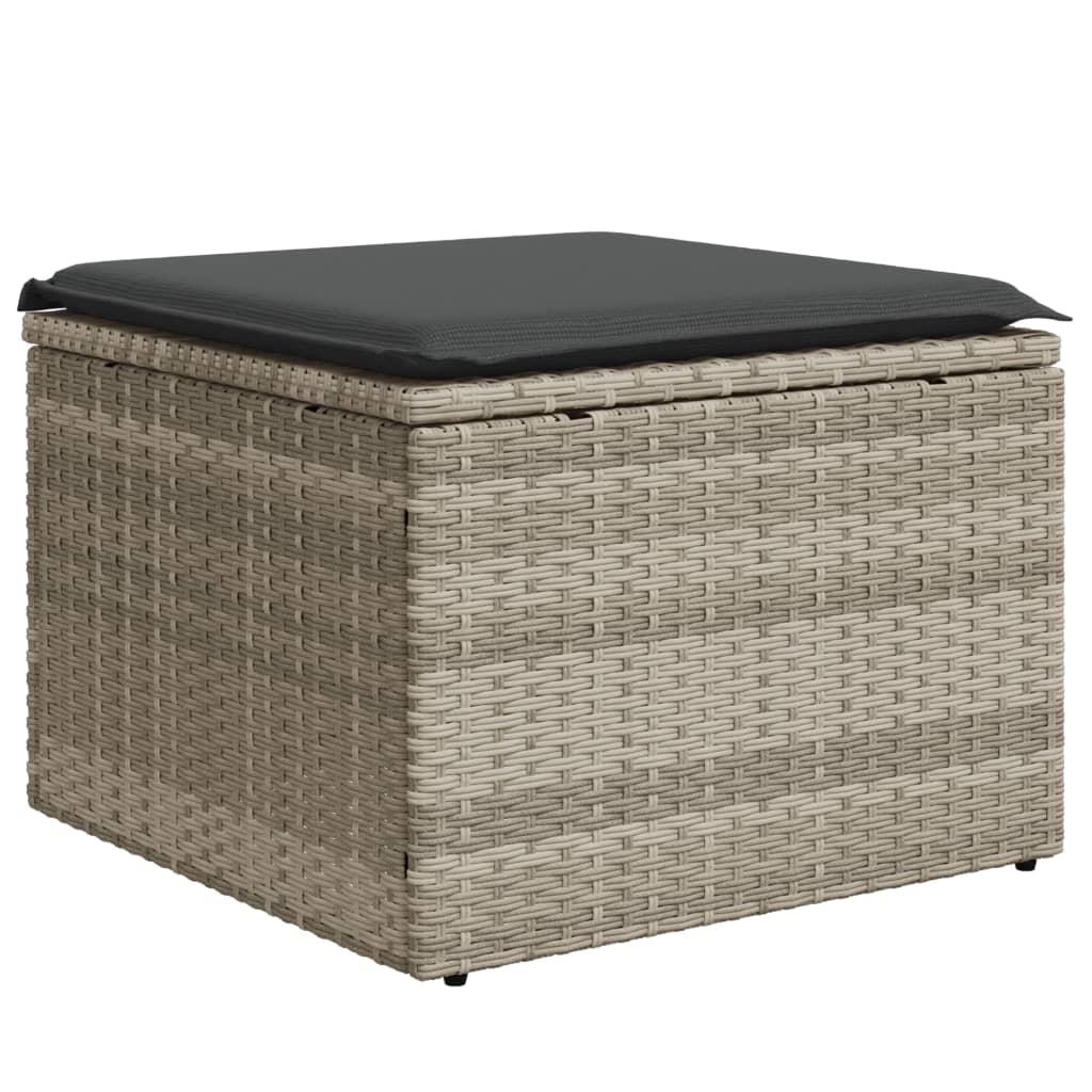 sofasæt til haven 6 dele med hynder polyrattan lysegrå