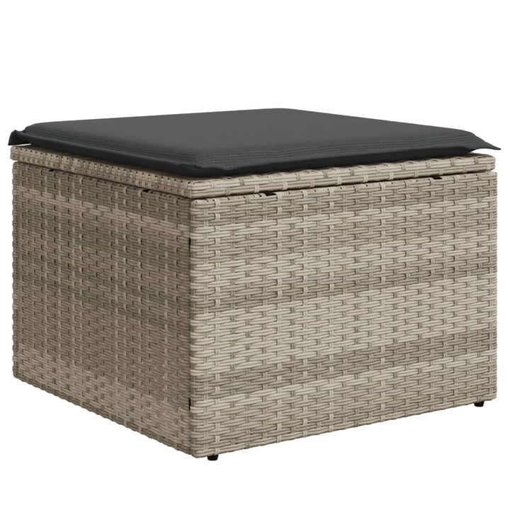 sofasæt til haven 6 dele med hynder polyrattan lysegrå