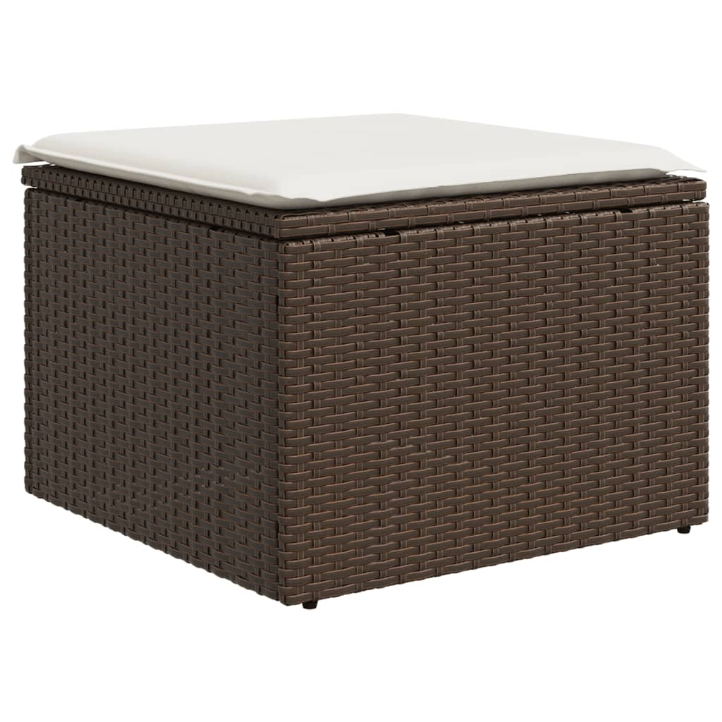 sofasæt til haven 7 dele med hynder polyrattan brun