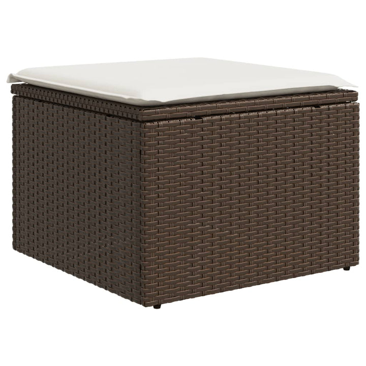 sofasæt til haven 7 dele med hynder polyrattan brun