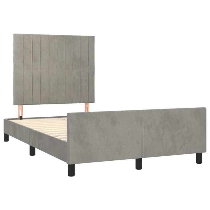 sengeramme uden madras 120x190 cm fløjl enkeltseng lysegrå