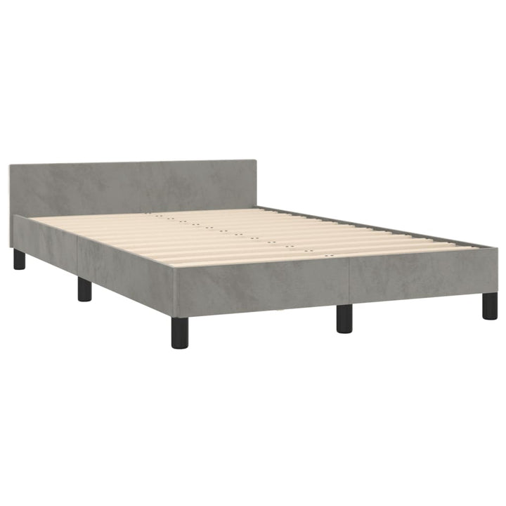 sengeramme uden madras 120x190 cm fløjl enkeltseng lysegrå