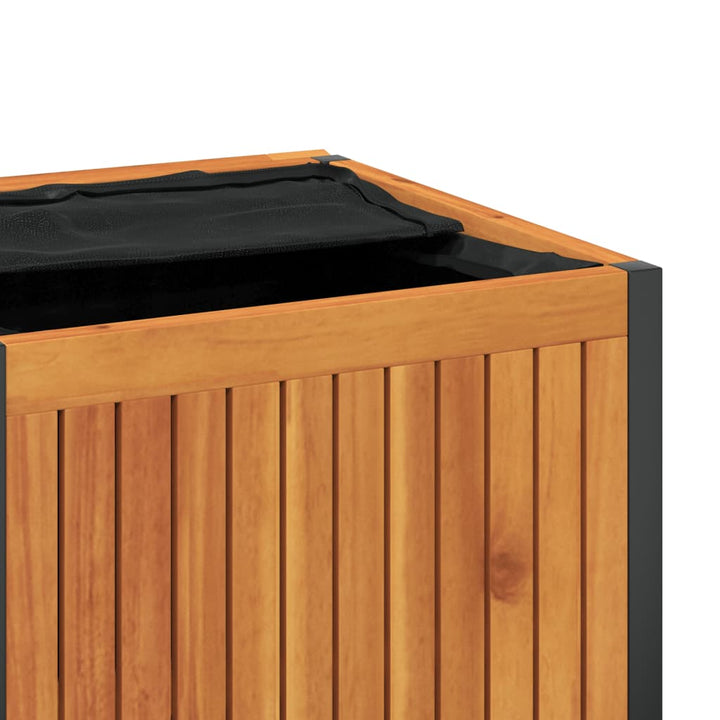 udendørs hyndeboks 110x45x42/53 cm massivt akacietræ og stål