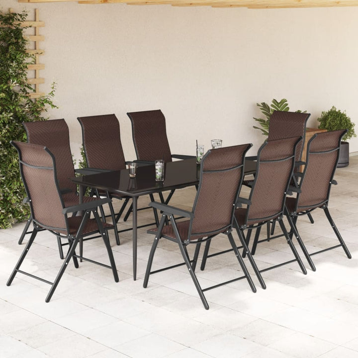 havestole 8 stk. foldbar polyrattan brun