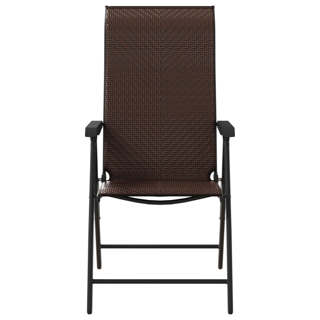 havestole 8 stk. foldbar polyrattan brun