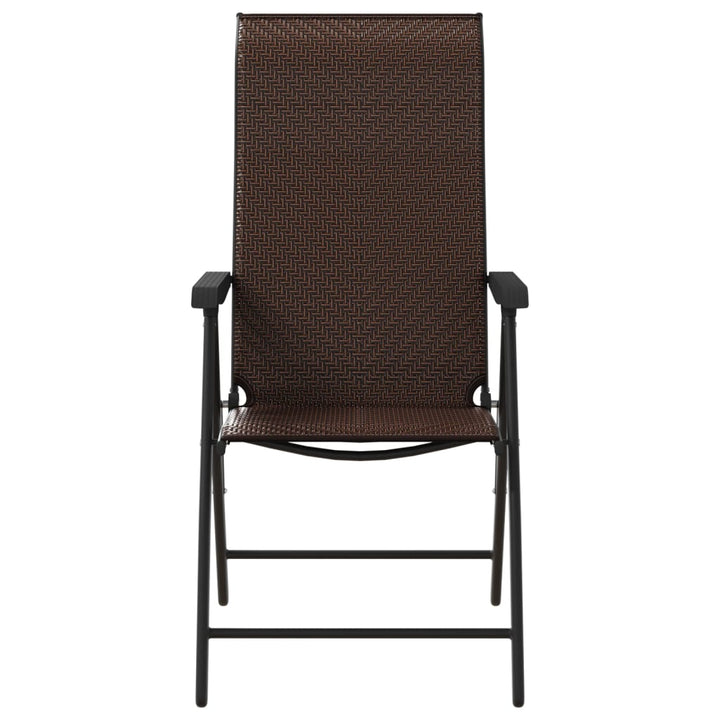 havestole 8 stk. foldbar polyrattan brun